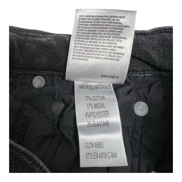 Agolde Sophie High Rise Skinny Crop Black Jeans SZ 26 Distressed Ripped Hem - Picture 10 of 10